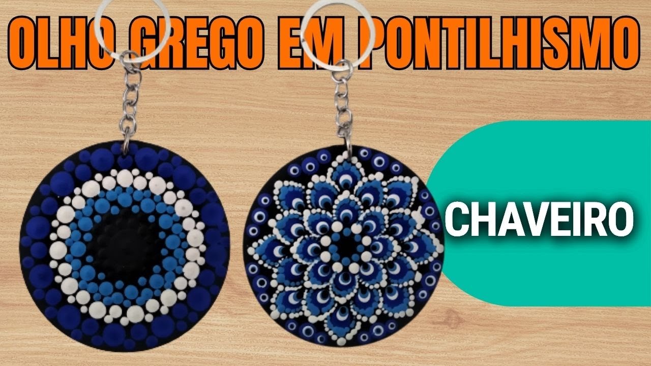 OLHO GREGO 🧿 chaveiro COM DUAS mandalas  🧿 FÁCIL DE FAZER