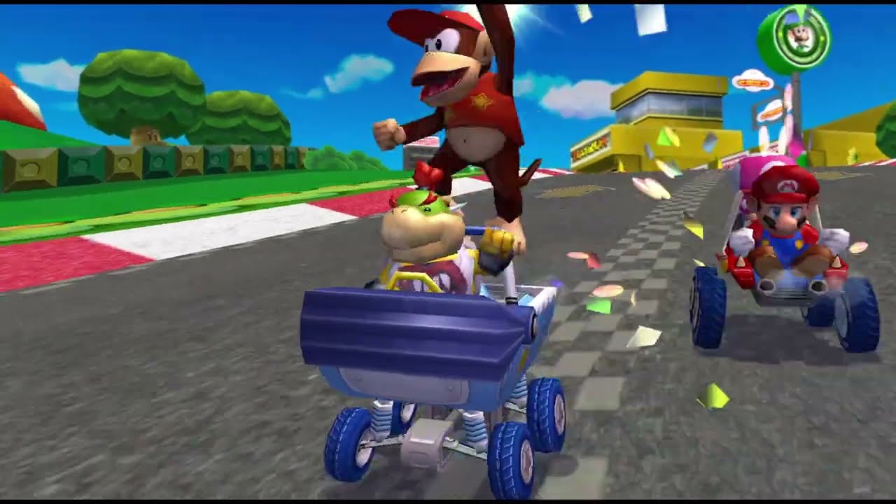 Mario Kart Double Dash - #092 Mushroom Cup (1 Player Mirror) with Bowser Jr. and Diddy Kong