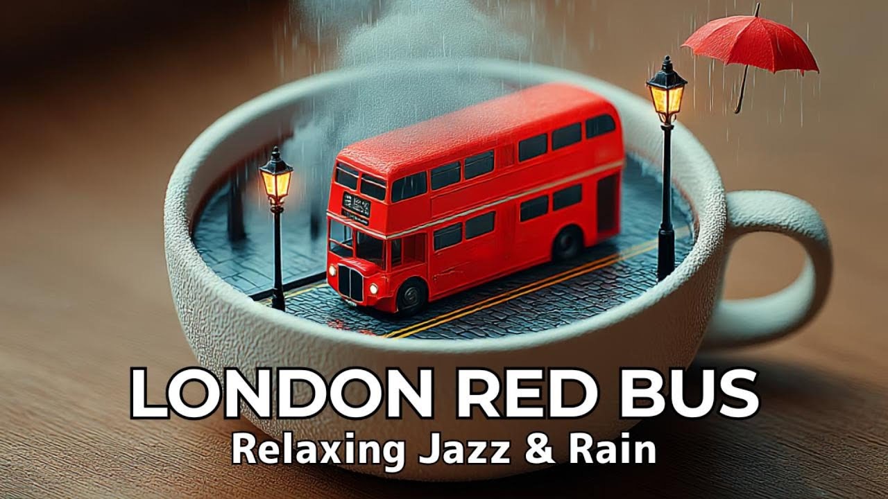 Cozy London Rain Jazz 🇬🇧 Relaxing Coffee Shop Ambience & Rain Sounds | Sleep, Study, Work 🌧️