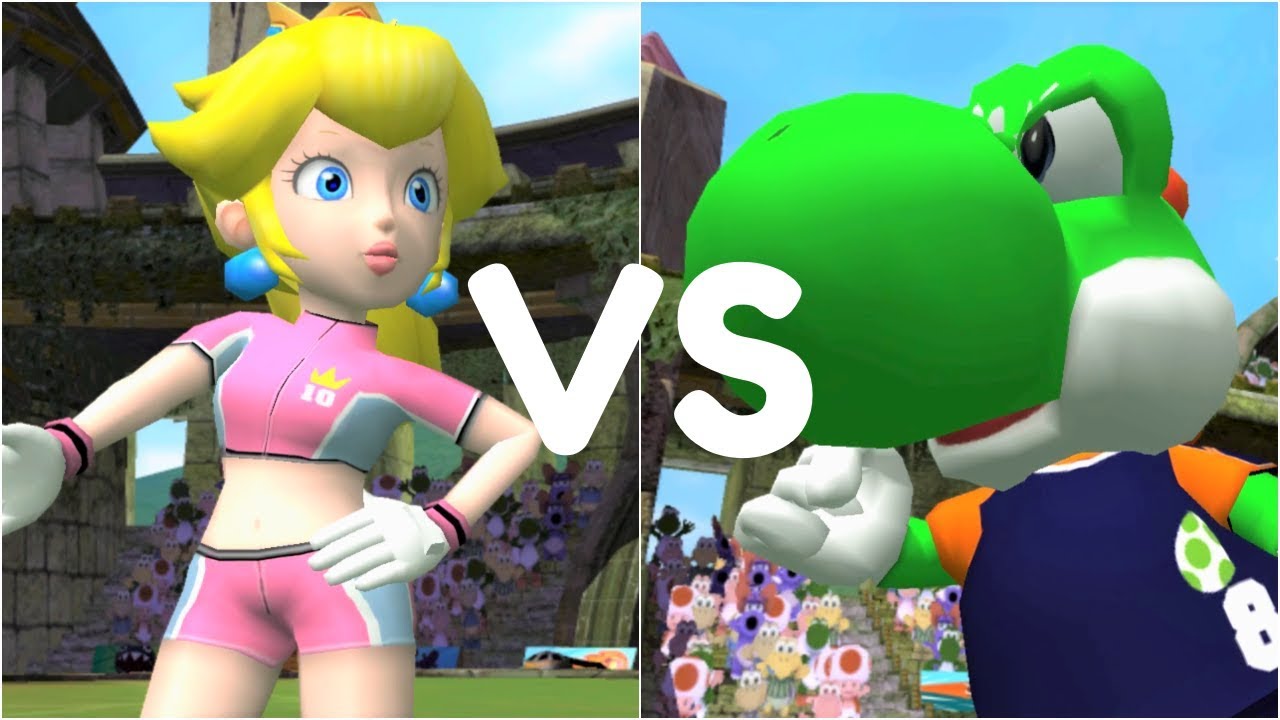 Super Mario Strikers - Peach vs Yoshi - GameCube Gameplay (720p60fps)