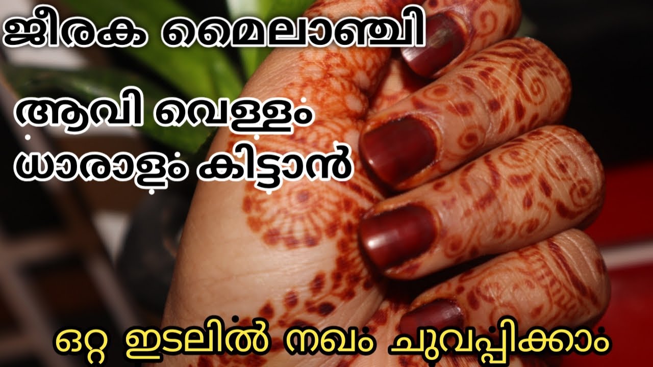 ജീരക മൈലാഞ്ചി / Long lasting nail mehndi / hasna's henna hut