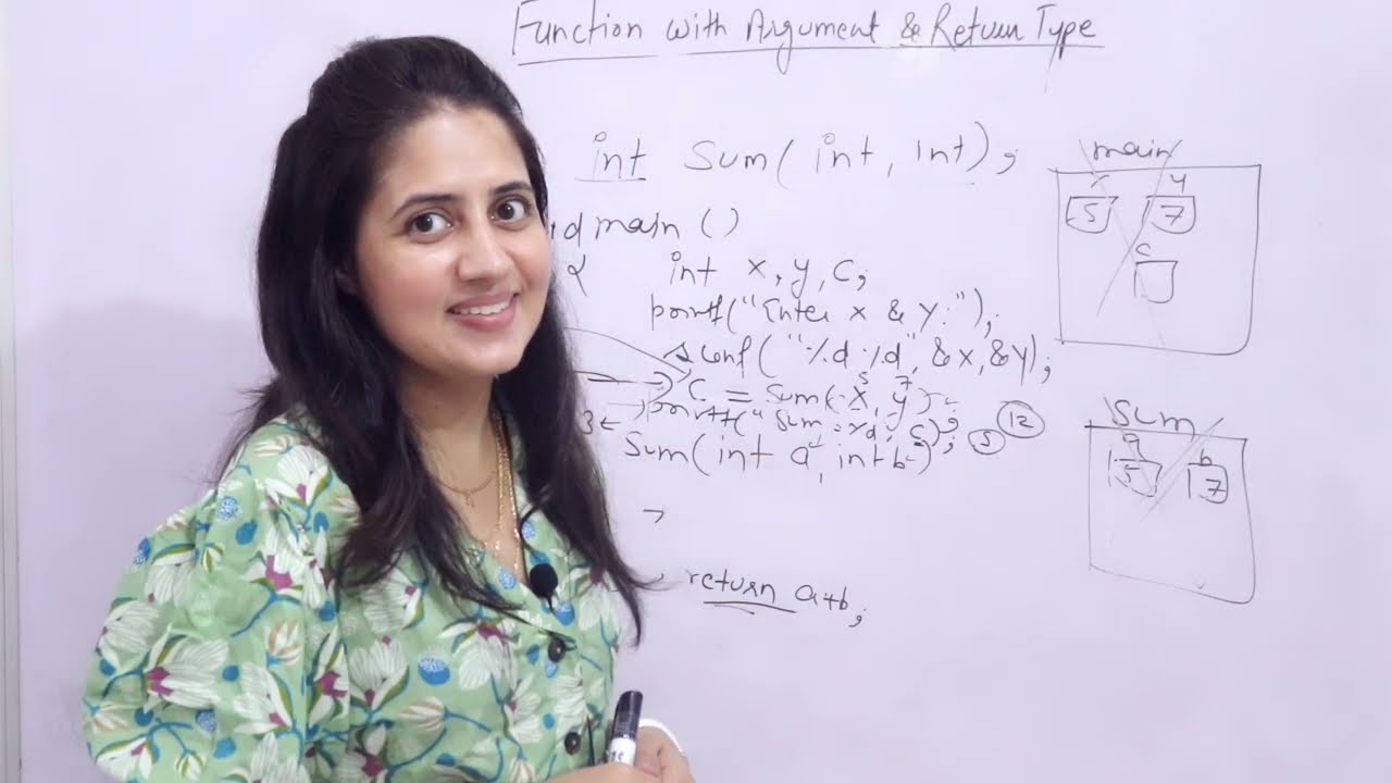 C_91 Functions in C- part 8 | Function With Argument and Return Type