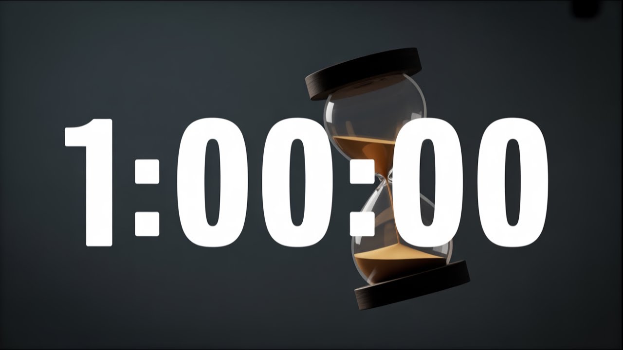 1 Hour Timer (No Music) | Minimalist Countdown for Study & Deep Work
