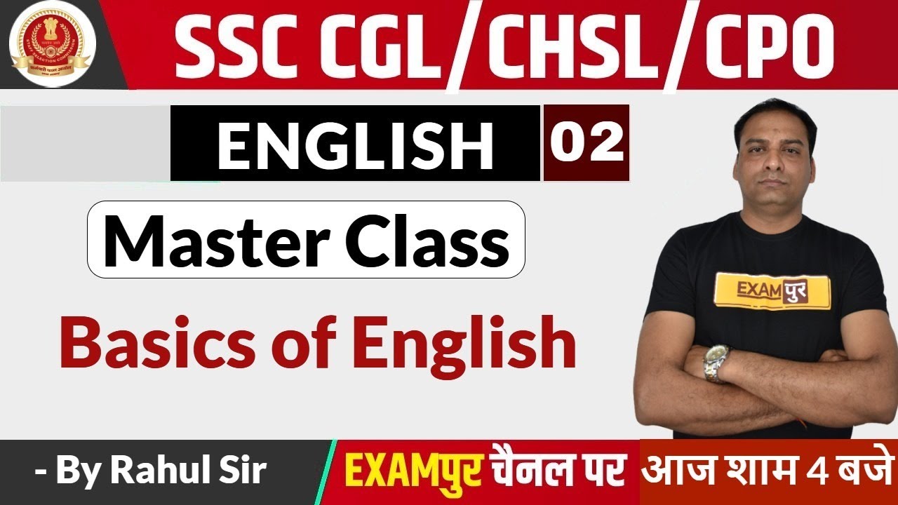 SSC CGL / SSC CHSL / CPO || English || by Rahul  Sir || Class 02 || Basics of English