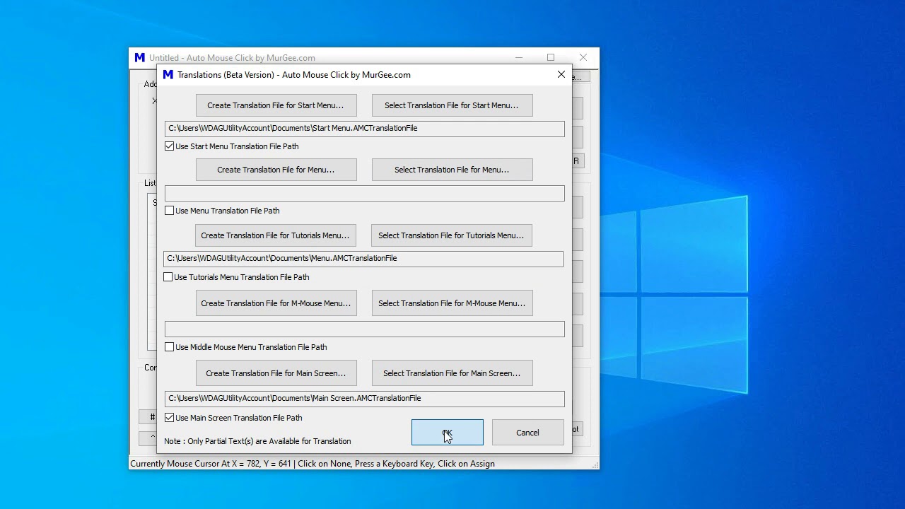 Partial Translation Functionality Available for Auto Mouse Click by MurGee com