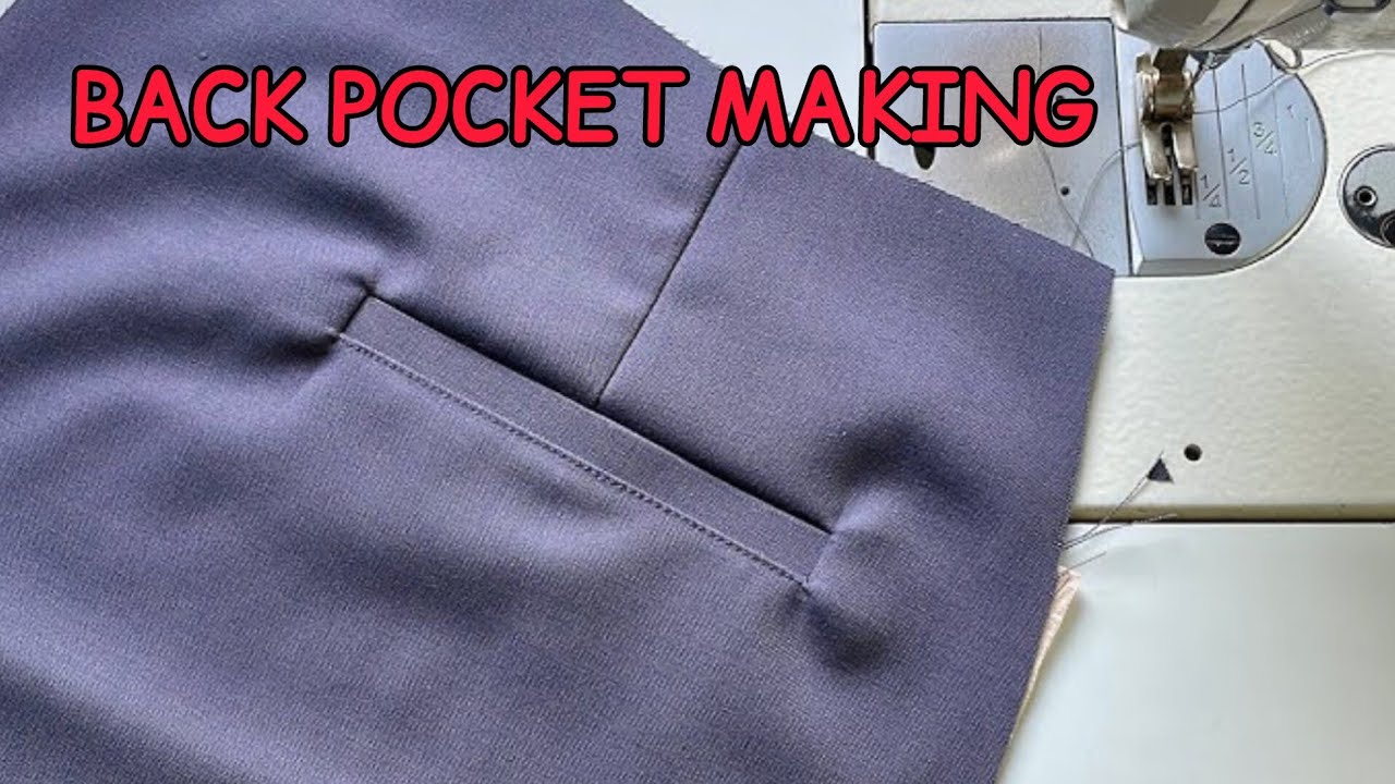 How to Sew Back Pocket Like a Pro | Perfect Long Pants Back Pocket Tutorial 😱