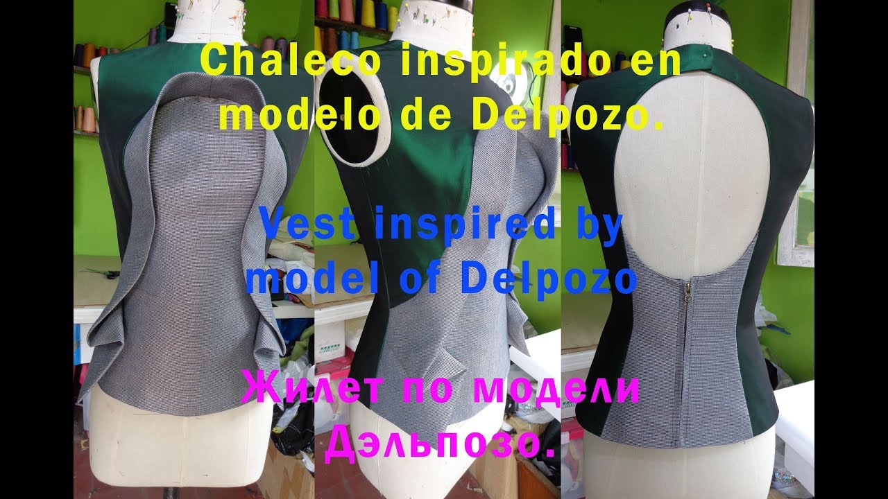 Desarrollo de patrones, corte y confección de chaleco inspirado en un modelo de Delpozo.