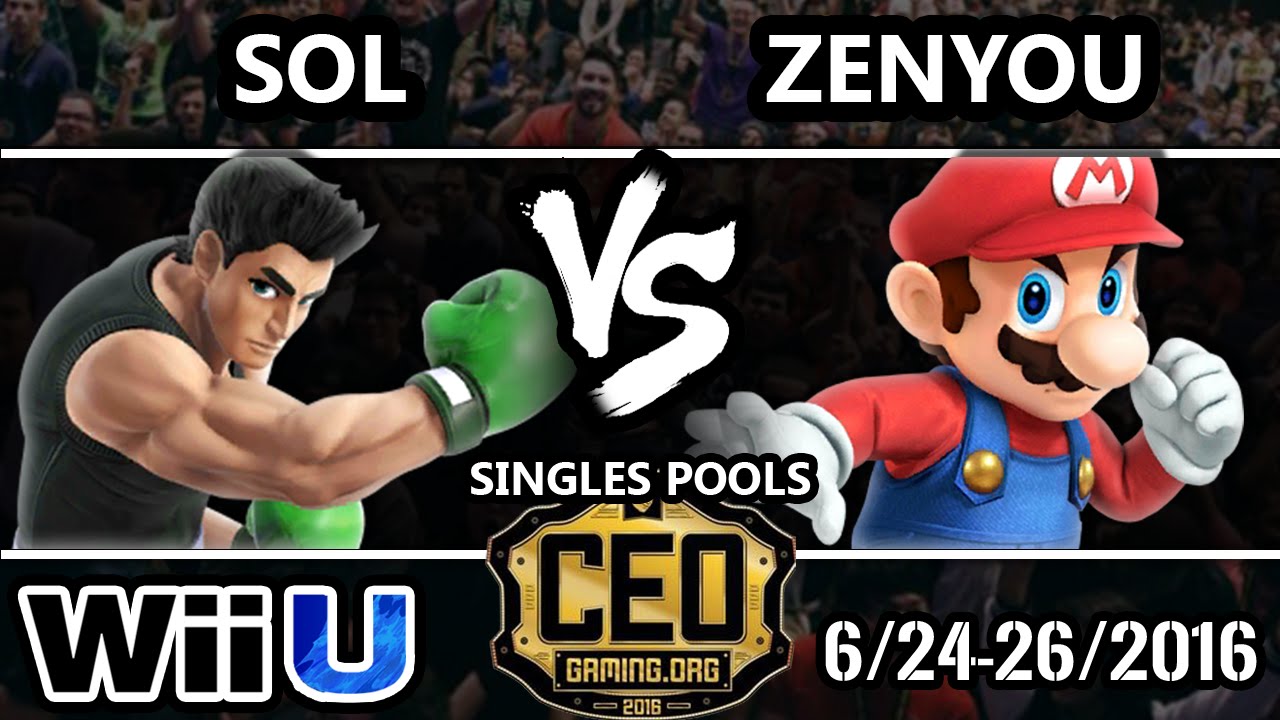 CEO 2016 Smash 4 - ATRAKT | Zenyou ( mario) Vs. Sol (Little Mac) SSB4 Tournament - Smash Wii U