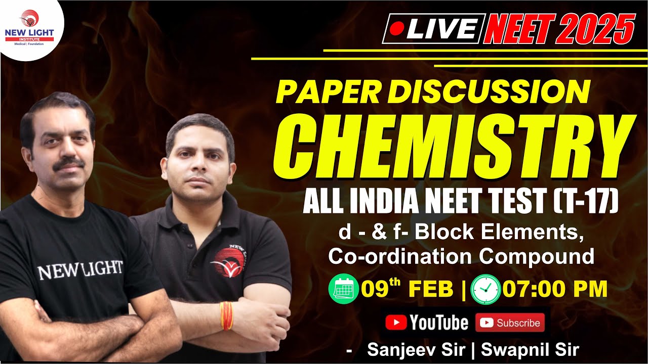LIVE NEET 2025 | CHEMISTRY PAPER DISCUSSION | ALL INDIA NEET TOPIC TEST (T-16) | NEW LIGHT #neet2025