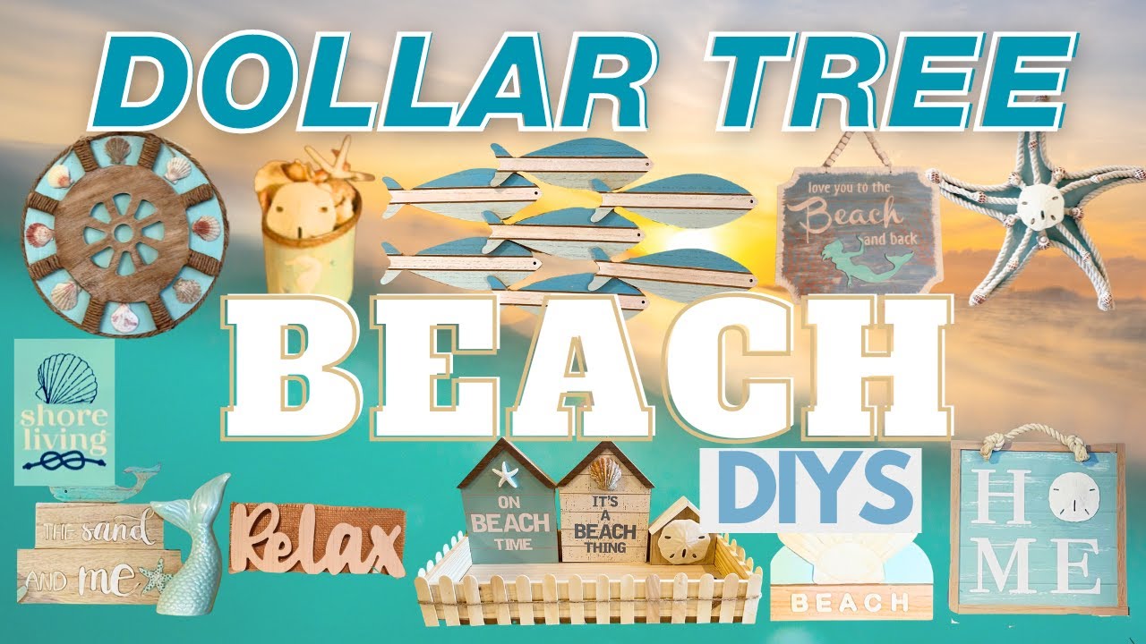 🐋 10 SHORE LIVING DIYS! *BEST of Crafty Beach* Dollar Tree Coastal  2023 Summer Hacks