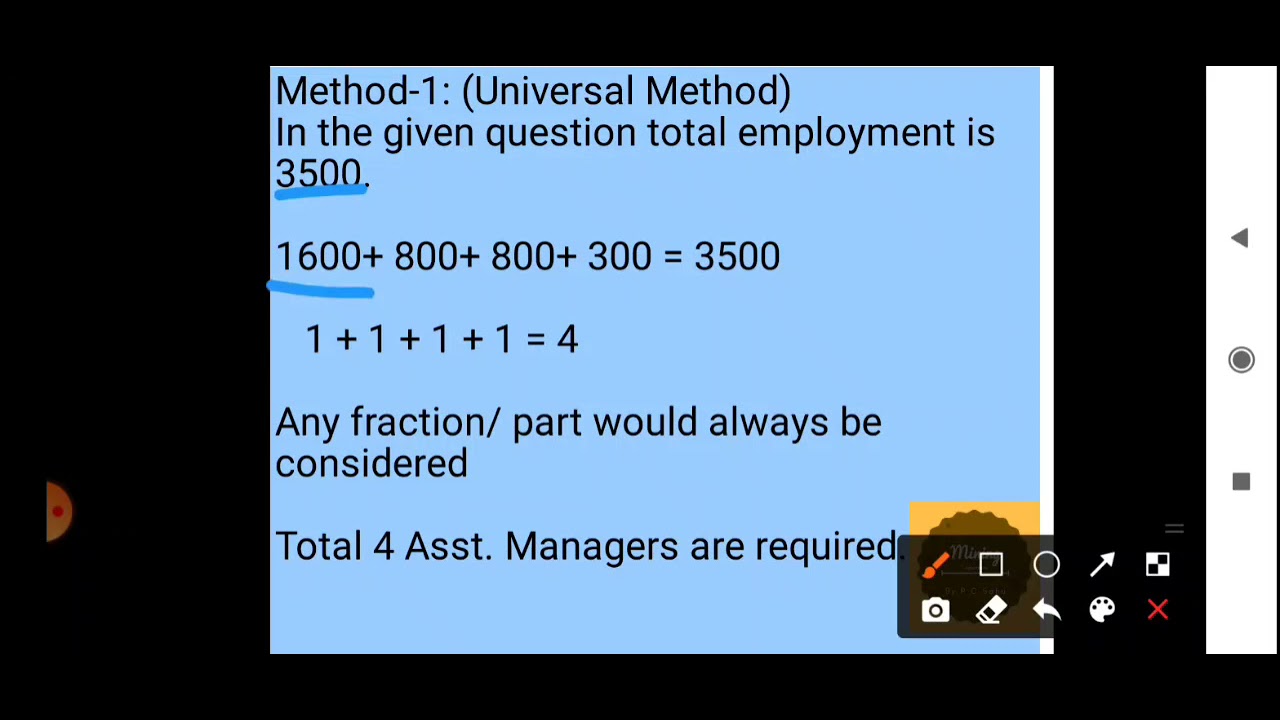 Calculation of requirement of Asst Manager, Workmen Inspector and Welfare Officer