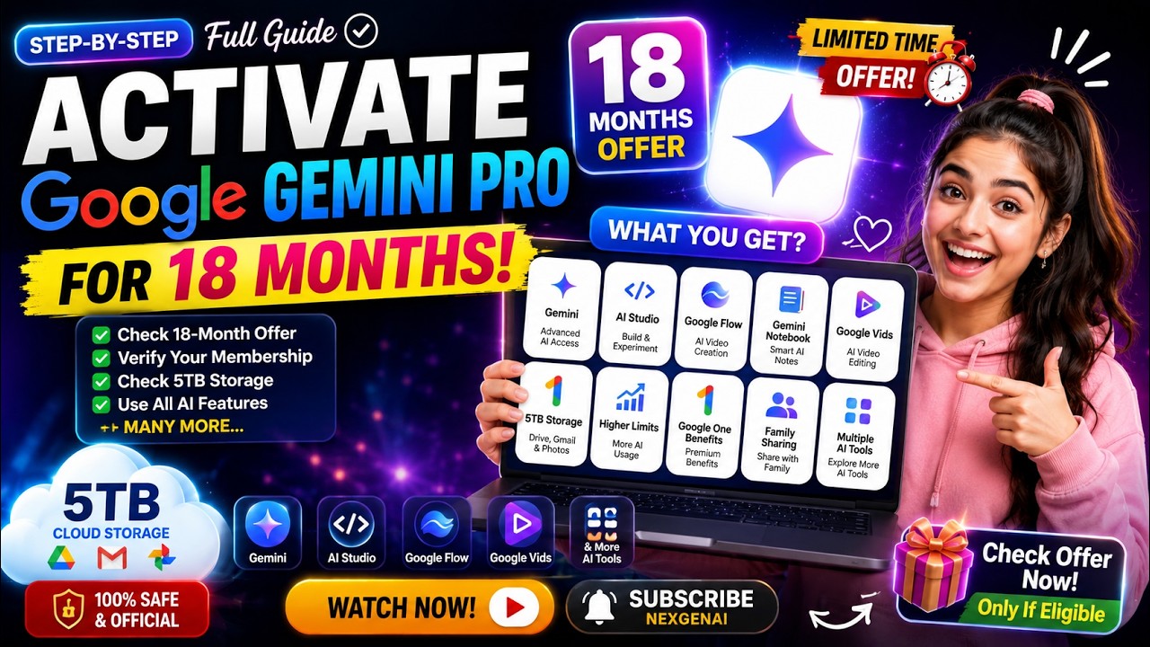 How to Activate Google AI Pro 18 Month FREE | Gemini Pro + 5TB Storage | Full Activation Guide 2026