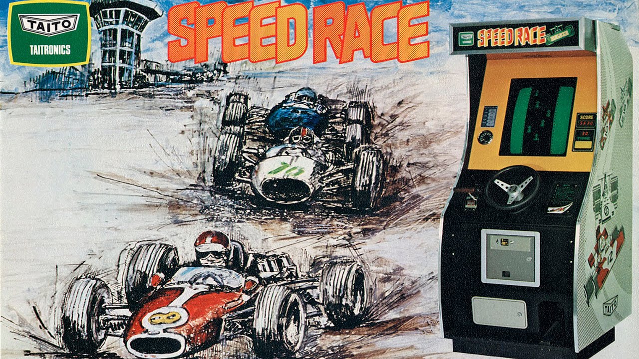 Speed Race [Taito] - Arcade - (1974) First vertical scrolling video game!