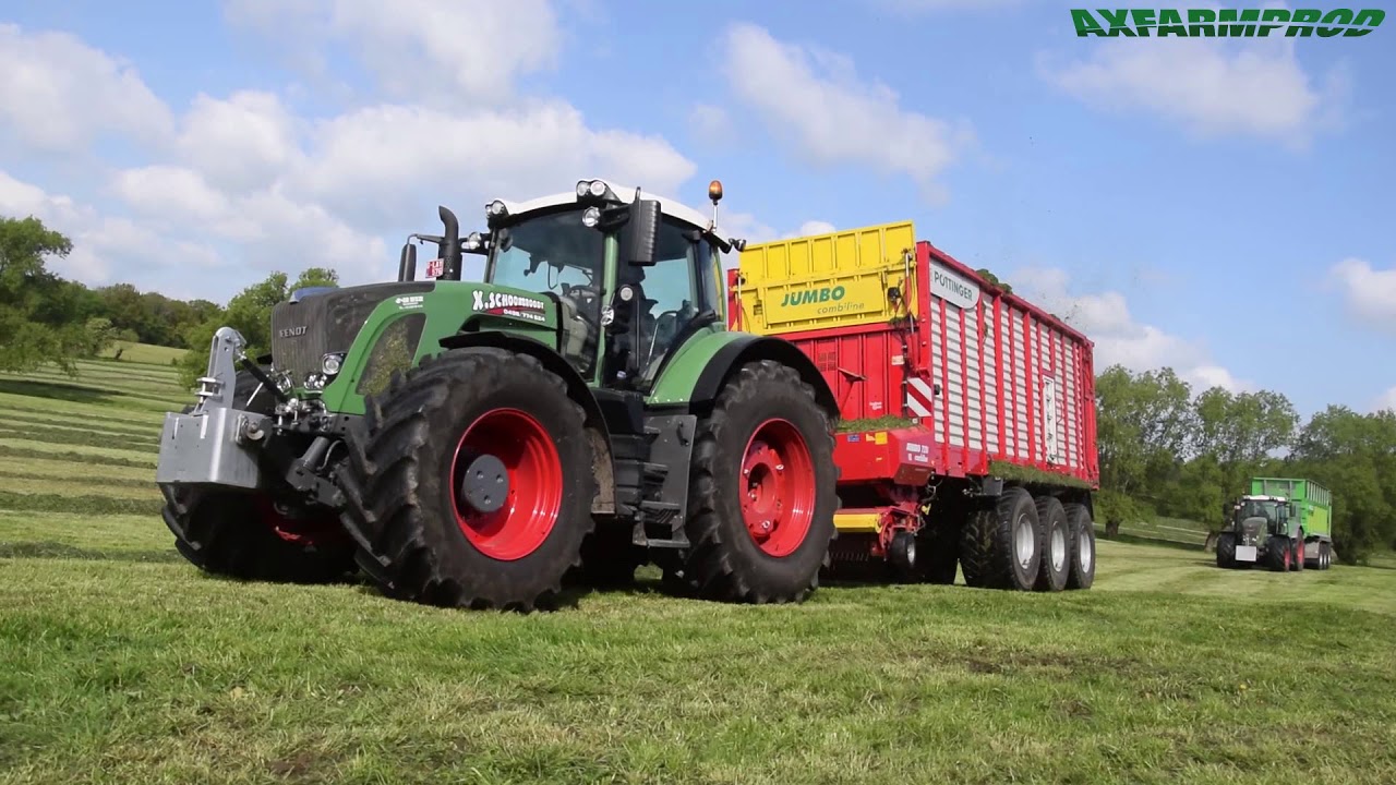 Claas jaguar, 6 Fendt - X.Schoonbroodt à l'ensilage d'herbes