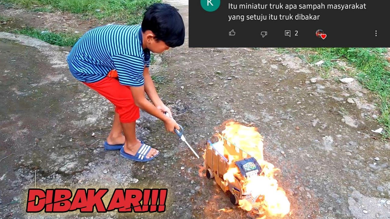 dimas bakar truknya sendiri, dan bakar truk abangnya juga!!