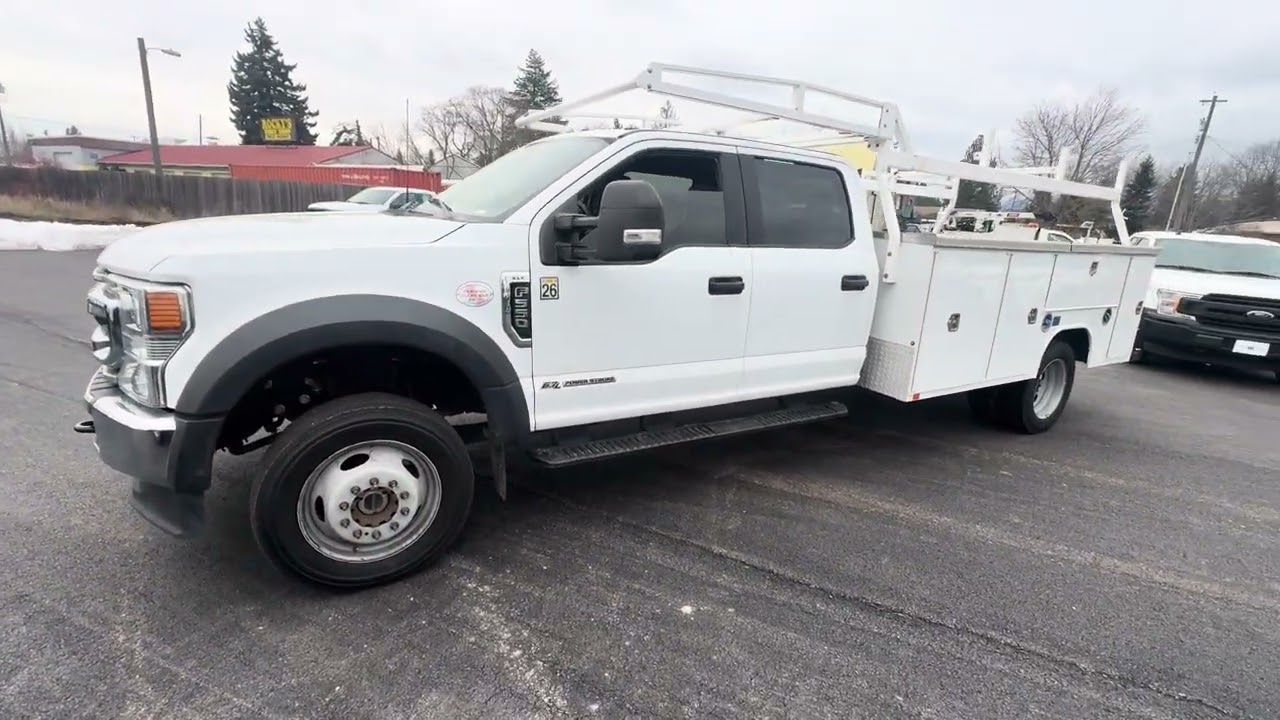2022 Ford F550 ￼crew cab utility box ￼4X4 6.7L diesel, pipe/lumber rack, CA owned, 1 Owner￼￼￼￼
