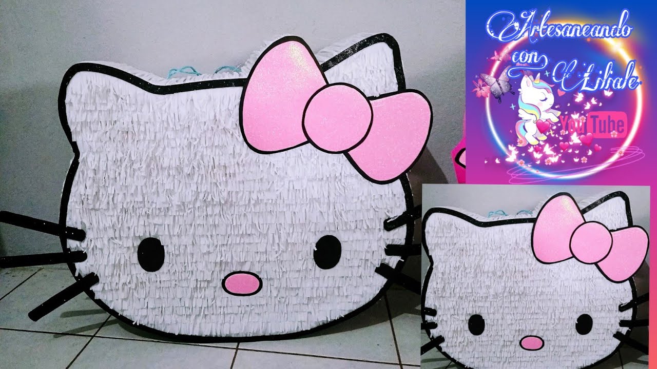 como hacer una piñata de Hello Kitty