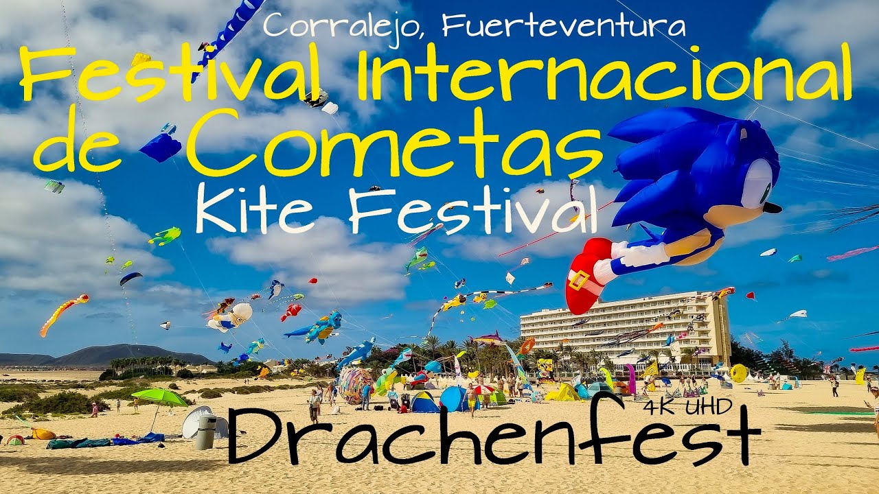 Festival de Cometas 🇪🇸 Corralejo 4K UHD ❤️ Drachenfest | Kite Festival 😬 Fuerteventura de Canarias