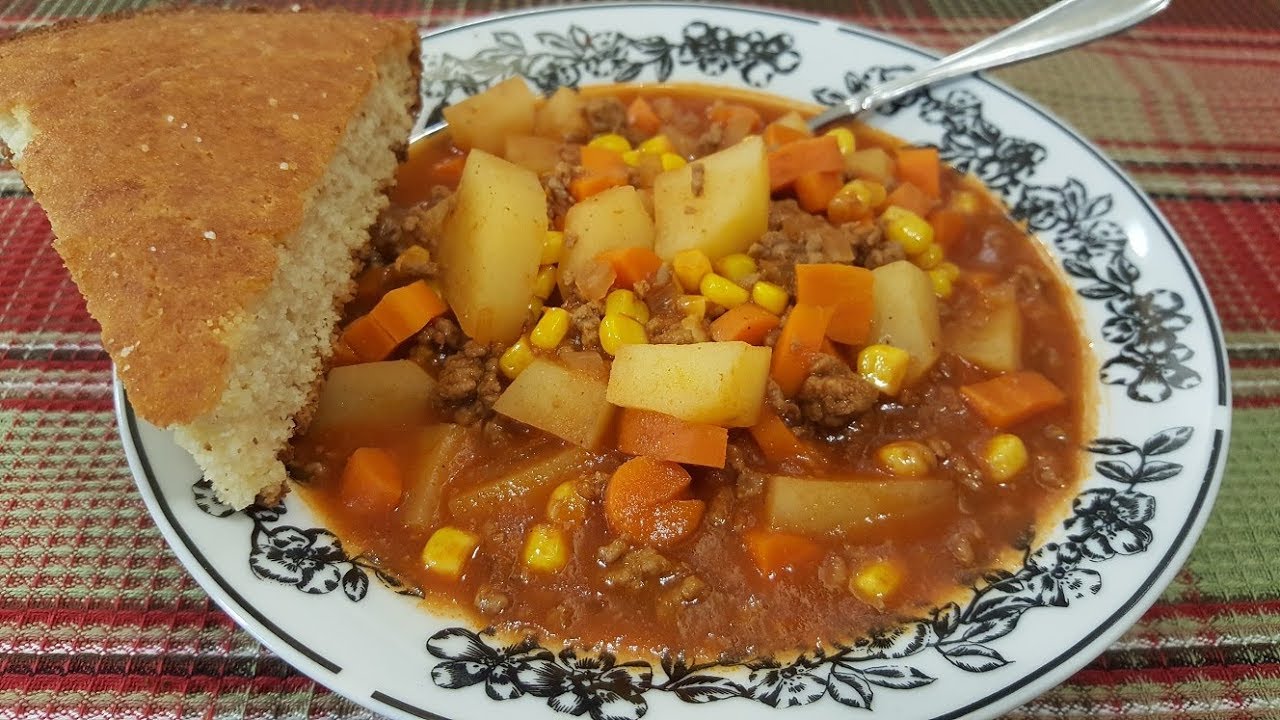 Hamburger Soup - Cowboy Soup - One Pot Meal - The Hillbilly Kitchen