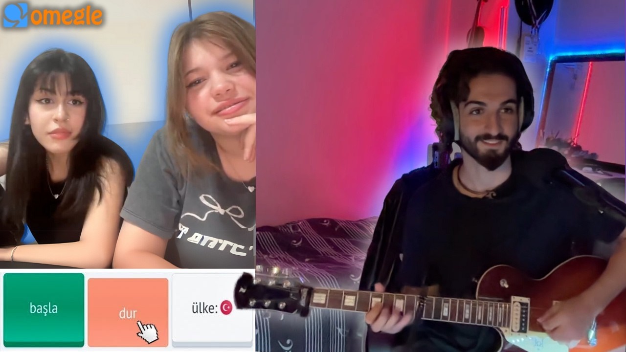 OMEGLE'de Gitar çalınca ne oluyor... TEPKİLER!!! #16
