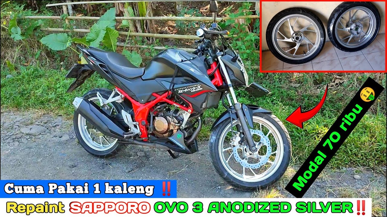 CARA REPAINT VELG NEW CB150R WARNA ANODIZED SILVER OVO 3
