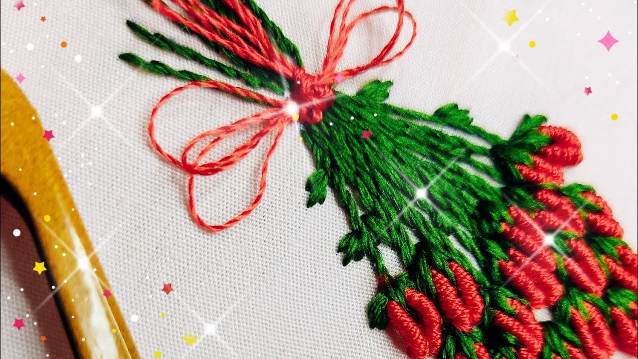 باقة ورد 💐 بالتطريز ❤How To Embroidery 3D Rose