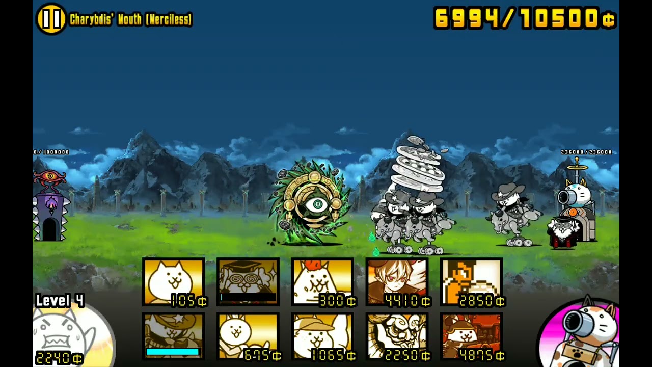 The Battle Cats HOW TO: Typhoon Nemo: Charybdis' Mouth + unlock  Primordial Cat [no battle items]