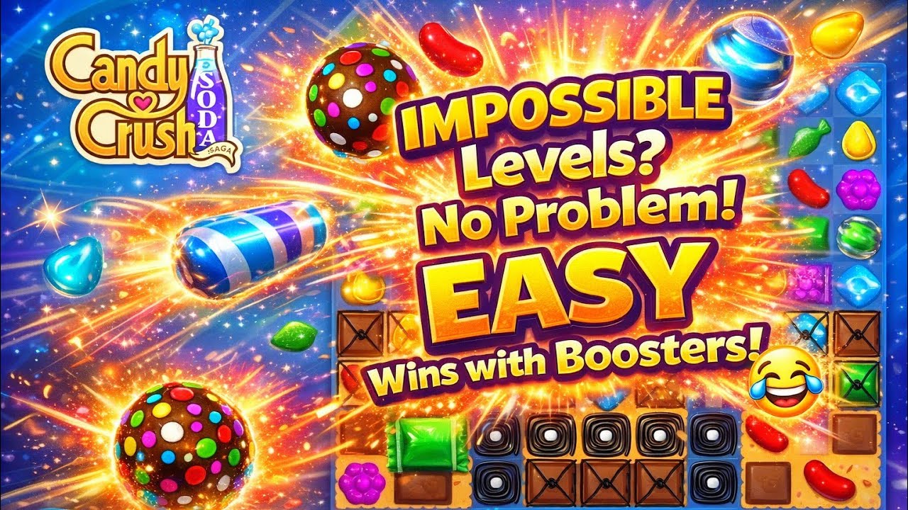 Candy Crush Soda Saga IMPOSSIBLE Levels? No Problem! (EASY Wins with Boosters!)