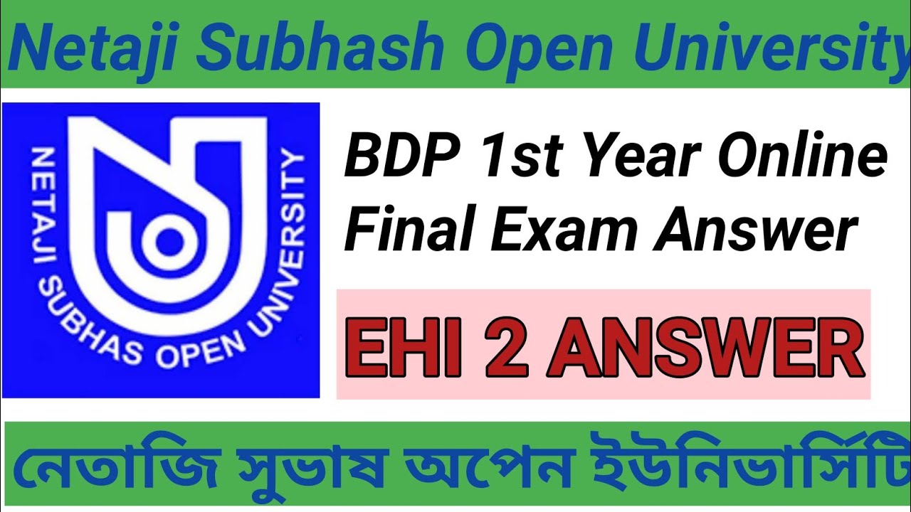EHI 2 FINAL EXAM ANSWER 2021 l BDP EHI 2 ANSWER l NSOU BDP EHI 2 QUESTION ANSWER l 1ST YEAR EHI 2