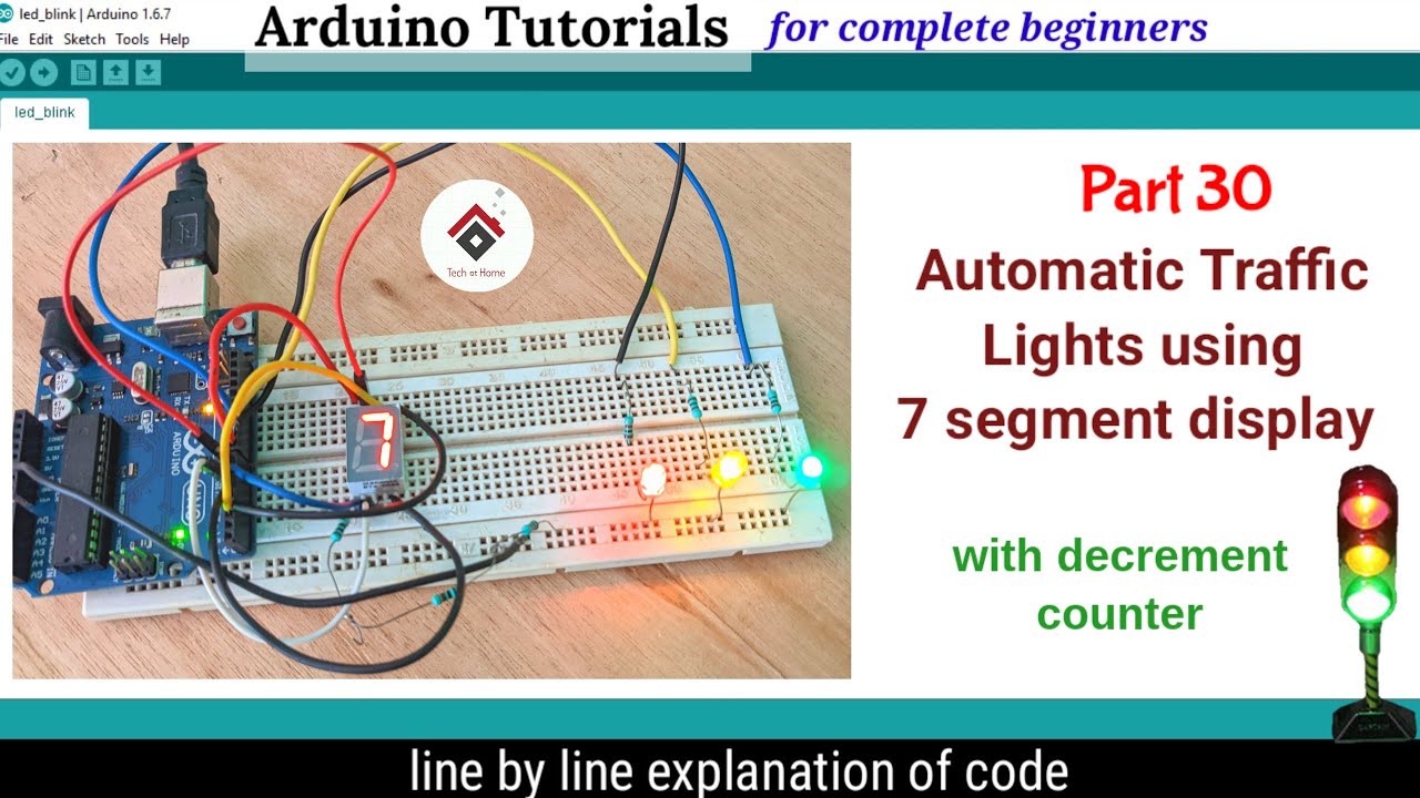 Контроллер светофора с использованием Arduino и 7-сегментного дисплея [с КОДОМ] | Проекты Arduino