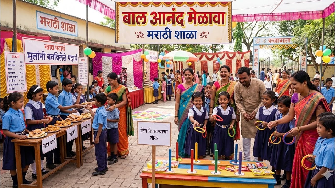 बाल आनंद मेळावा जि . प . शाळा वाढोली ने साजरा केला  आनंदोत्सव .#food#funny#school#song