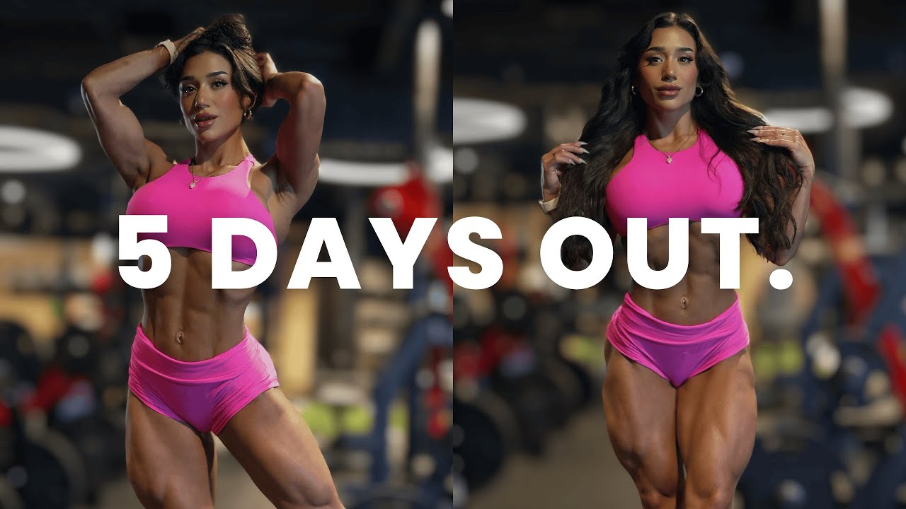 5 days out | changing my routine close to show?😱, water loading, calorie drop