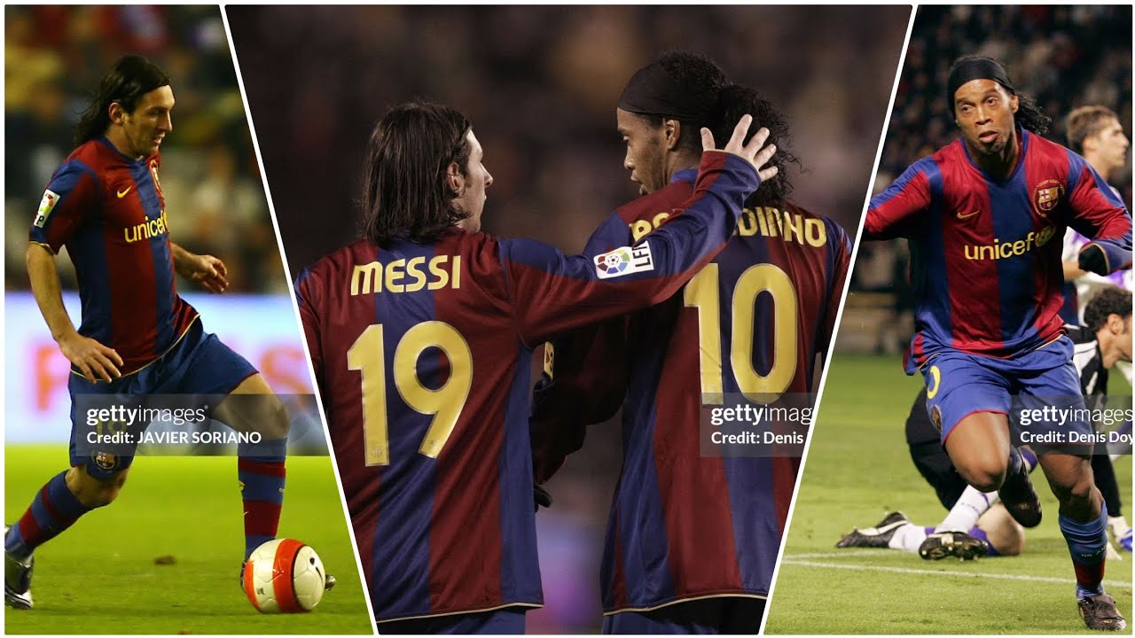 Ronaldinho e Messi Vs Real Valladolid - T:07/08 - J:10 - LaLiga. #ronaldinho #messi #fcb #futebol