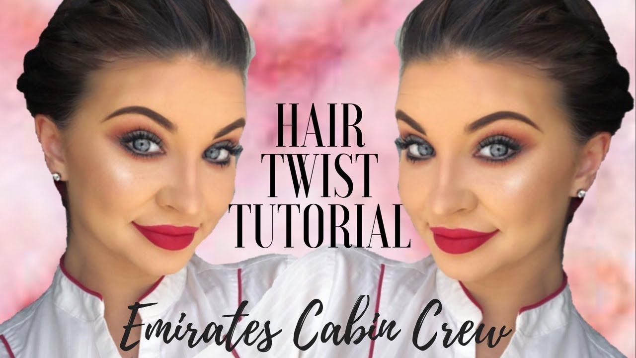 EMIRATES CABIN CREW HAIR TWIST TUTORIAL