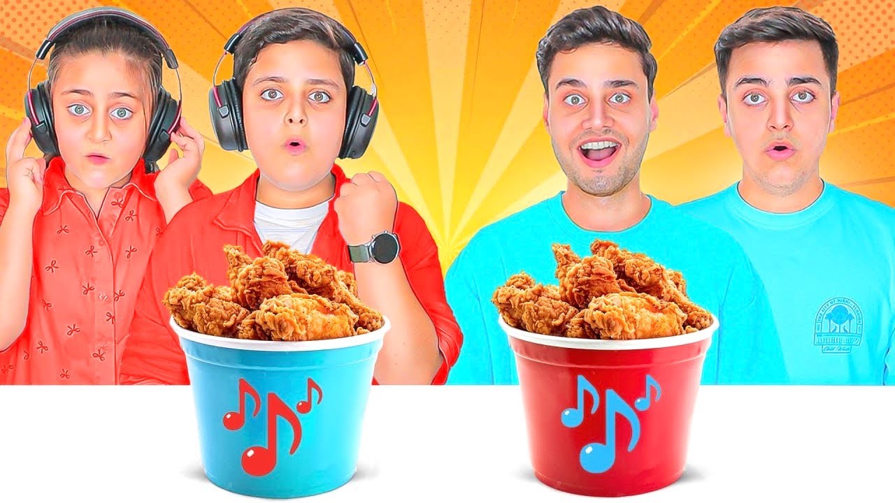 تحدي السمع والأكل 🍗🎧 | الصغار ضد الكبار 🔥 