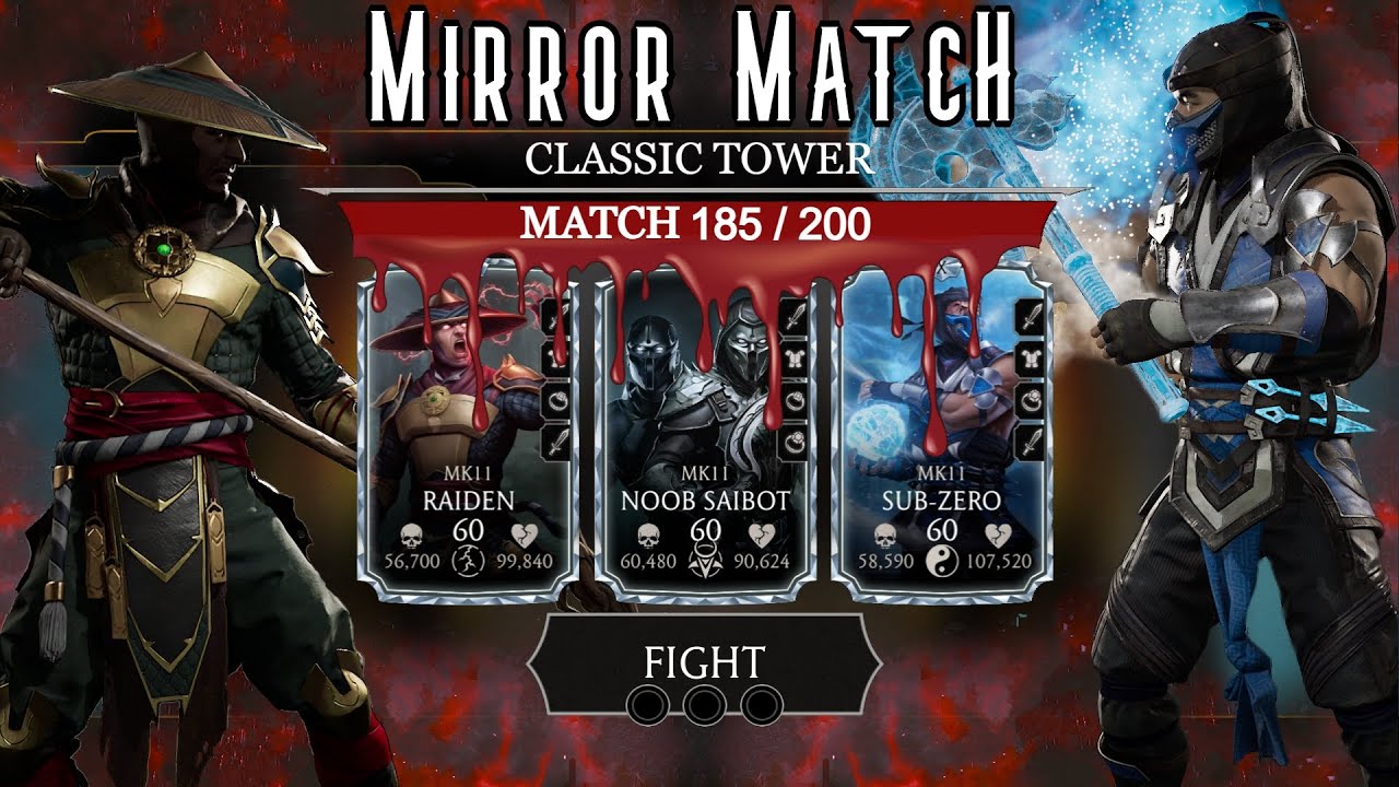 Classic Tower Fatal Battle 185 Brutal Revenge Mirror Match (Mortal Kombat Mobile)