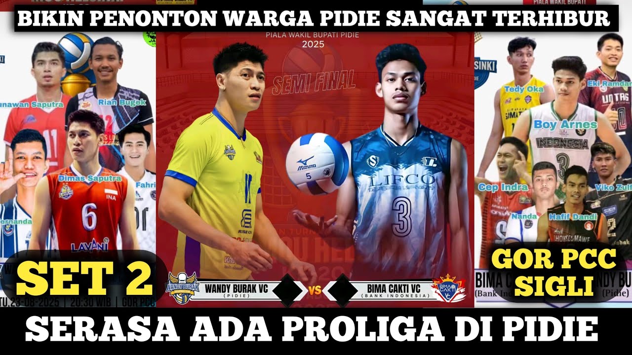 DIMAS SAPUTRA - DEHO - FAHRI - VS BOY ARNEZ -DANDI🔥 BIMA CAKTI BI VS WANDI BURAK VC - GOR PCC SIGLI 