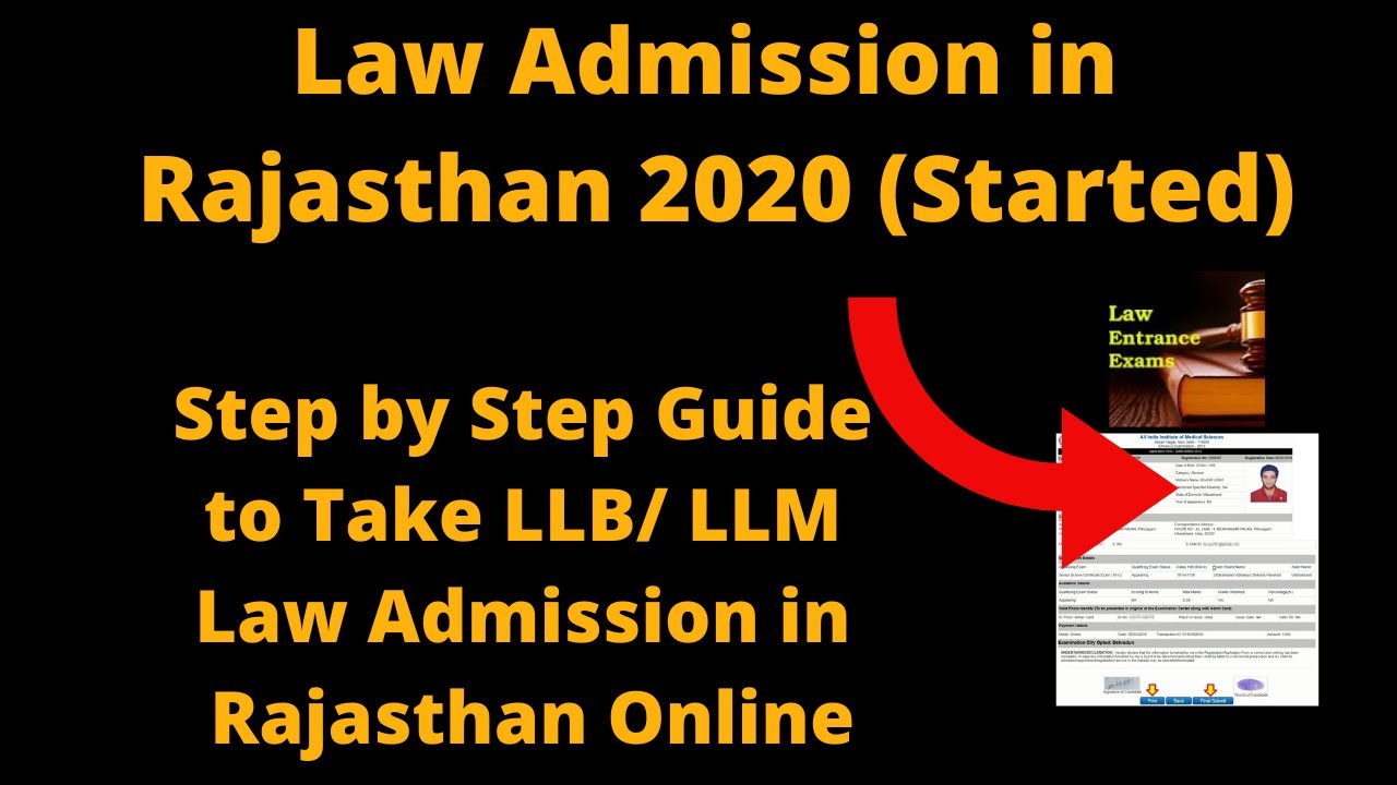 Law Admission in Rajasthan 2020 (Started) - How to Take Take LLB/ LLM Law Admission in Rajasthan