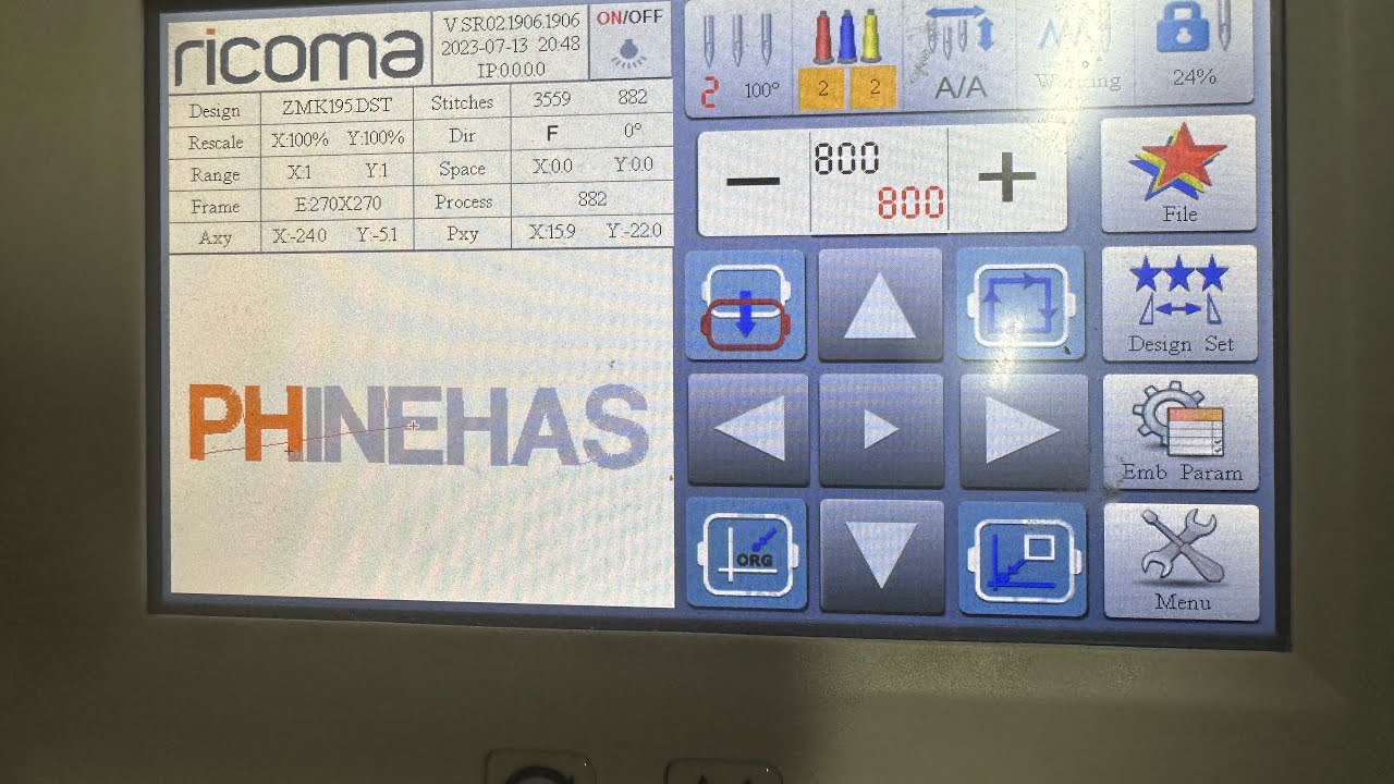HOW TO USE PROGRAMMED FONTS ON RICOMA EMBROIDERY MACHINE
