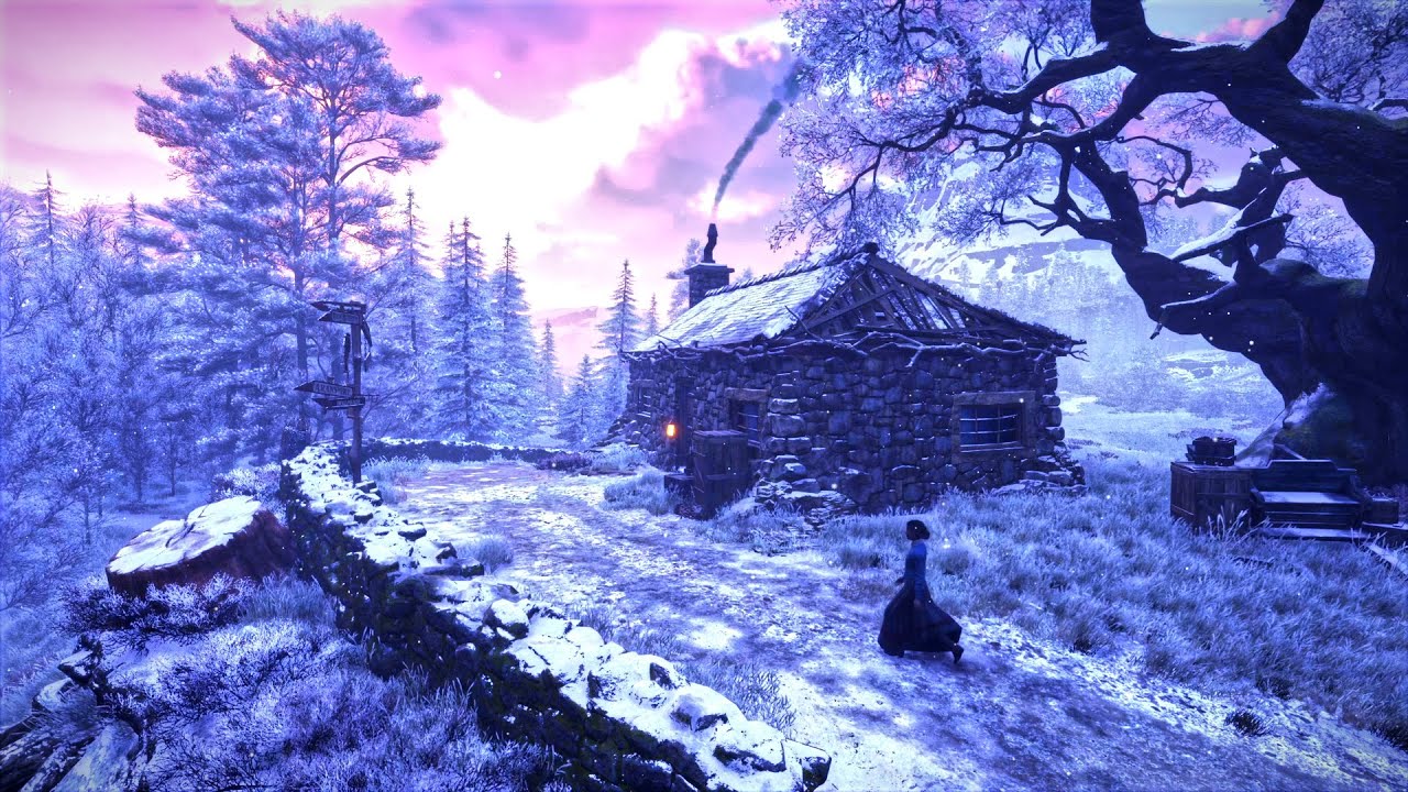 Hogwarts Legacy || Winter Ambience | A Cozy Winter Morning with Snowfall | Sleep Study Relaxation