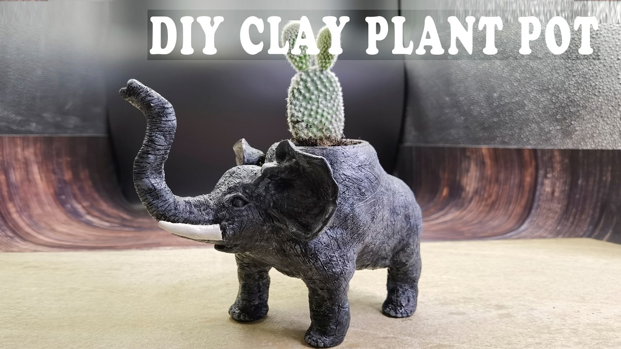 DIY Polymer Clay Elephant Plant PotOven-Bake Elephant Planter Tutorial | ZX Bloom