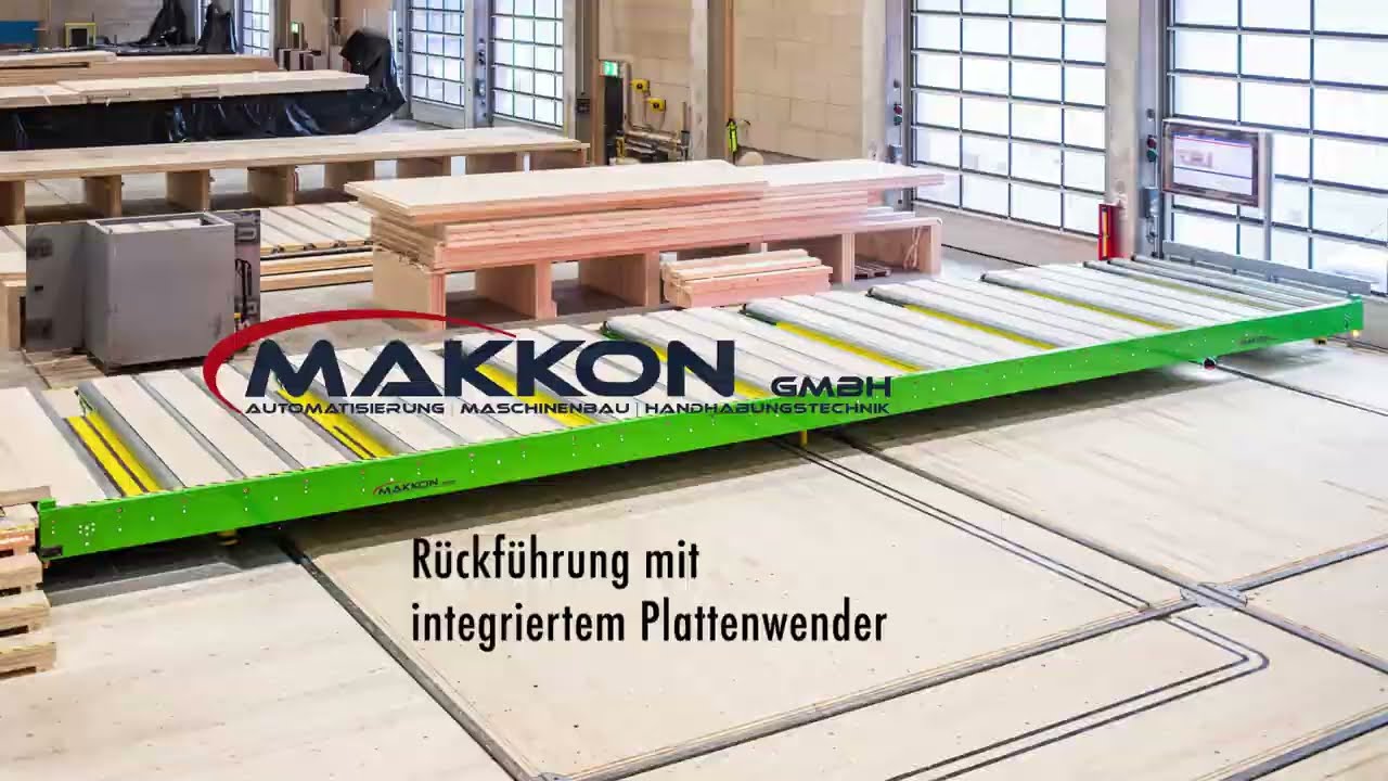 CLT Plattenrückführung mit integriertem Plattenwender - Makkon GmbH