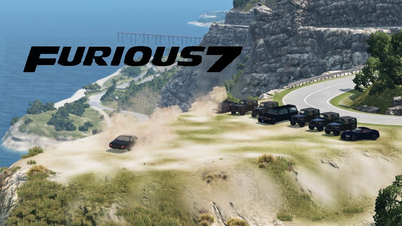 Fast and Furious 7 Movie Remake | Dom's Cliff Jump | BeamNG.drive Movie