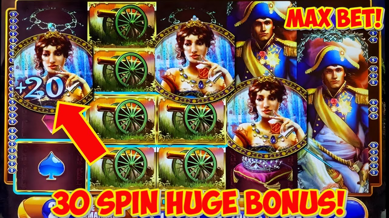 Слот Napoleon & Josephine WMS: БЕЗУМНЫЙ БОНУС НА 30 ВРАЩЕНИЙ! Исторические выигрыши с каждым вращ...