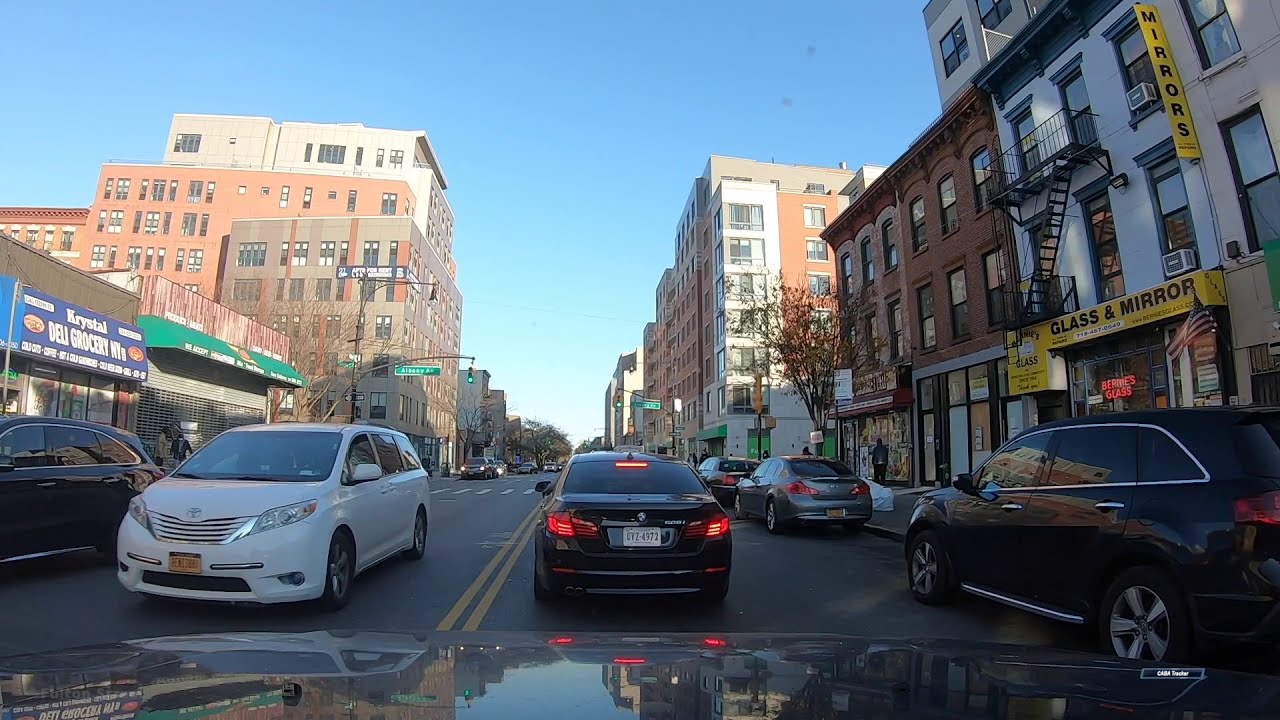 Driving on Fulton Street, Brooklyn, NY