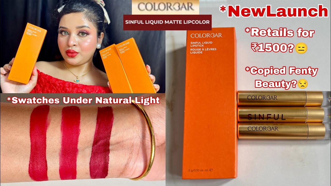 *NEW Colorbar Sinful Liquid Matte Lipstick Swatches & Brutally Honest Review || Wear Test Done 