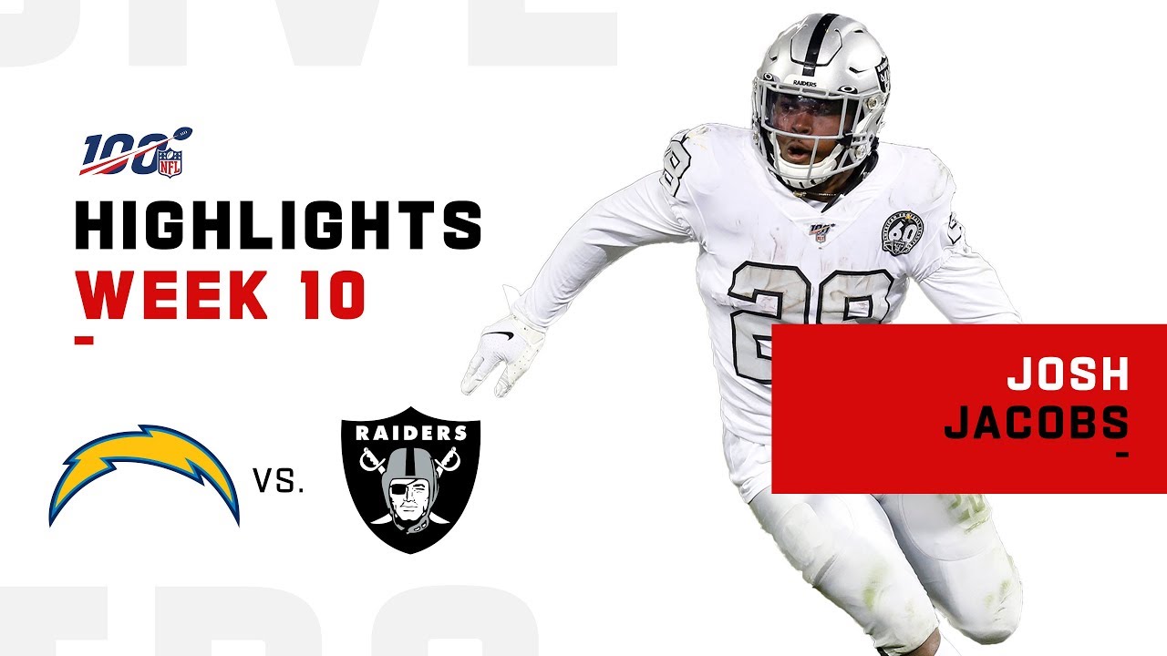 Josh Jacobs Gets 101 Total Yds & 1 TD vs. Chargers | NFL 2019 Highlights