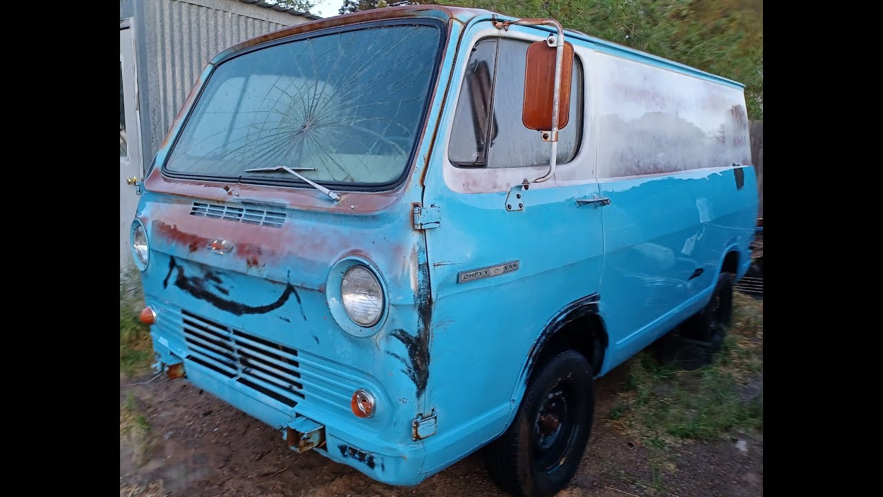 1966 chevy van barn find first wash in 35 years