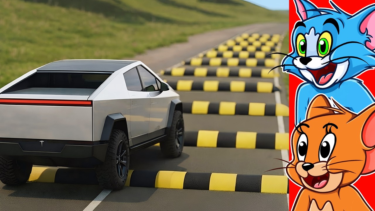 CARS VS 100 SPEED BUMPS!!!