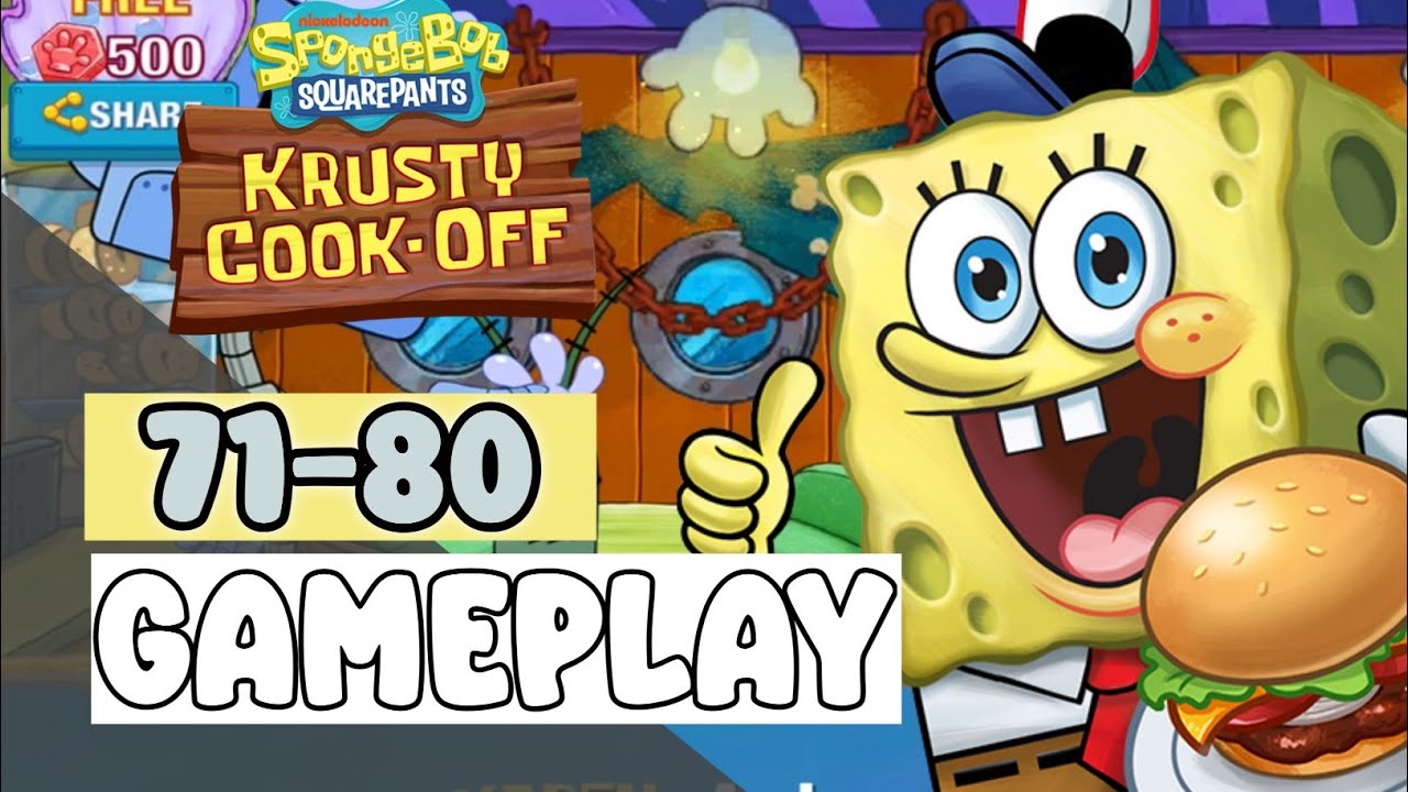 CHEF GLOVEY'S GLOVE WORLD Level 71-80 - SpongeBob: Krusty Cook-Off - Gameplay Walkthrough
